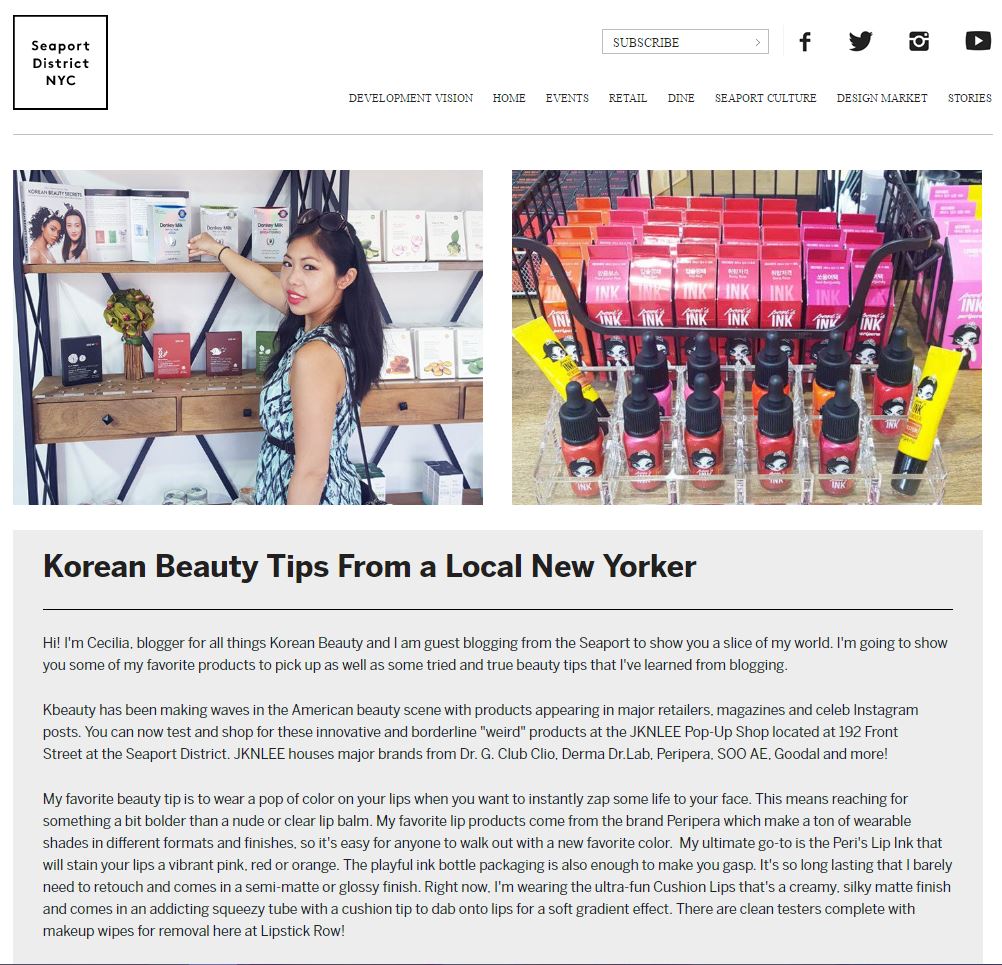 South Street Seaport x CECI BEAUTY THERAPY Collaboration – Korean Beauty Tips From A Local New Yorker