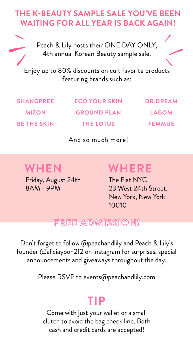 Peach and Lily 4th Sample Sale Sept 2018 New York City